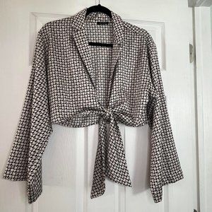 Silk Long Sleeve Crop Top